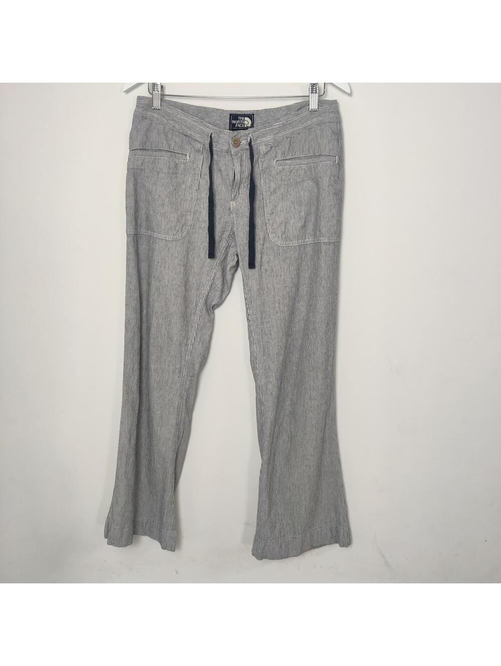 The North Face Linen Cotton Striped Drawstring Pants Women’s Medium Lightweight